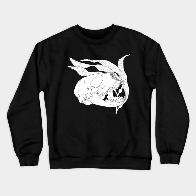 Harbor Seal Skull with Giant Kelp Crewneck Sweatshirt by Gold and Mean